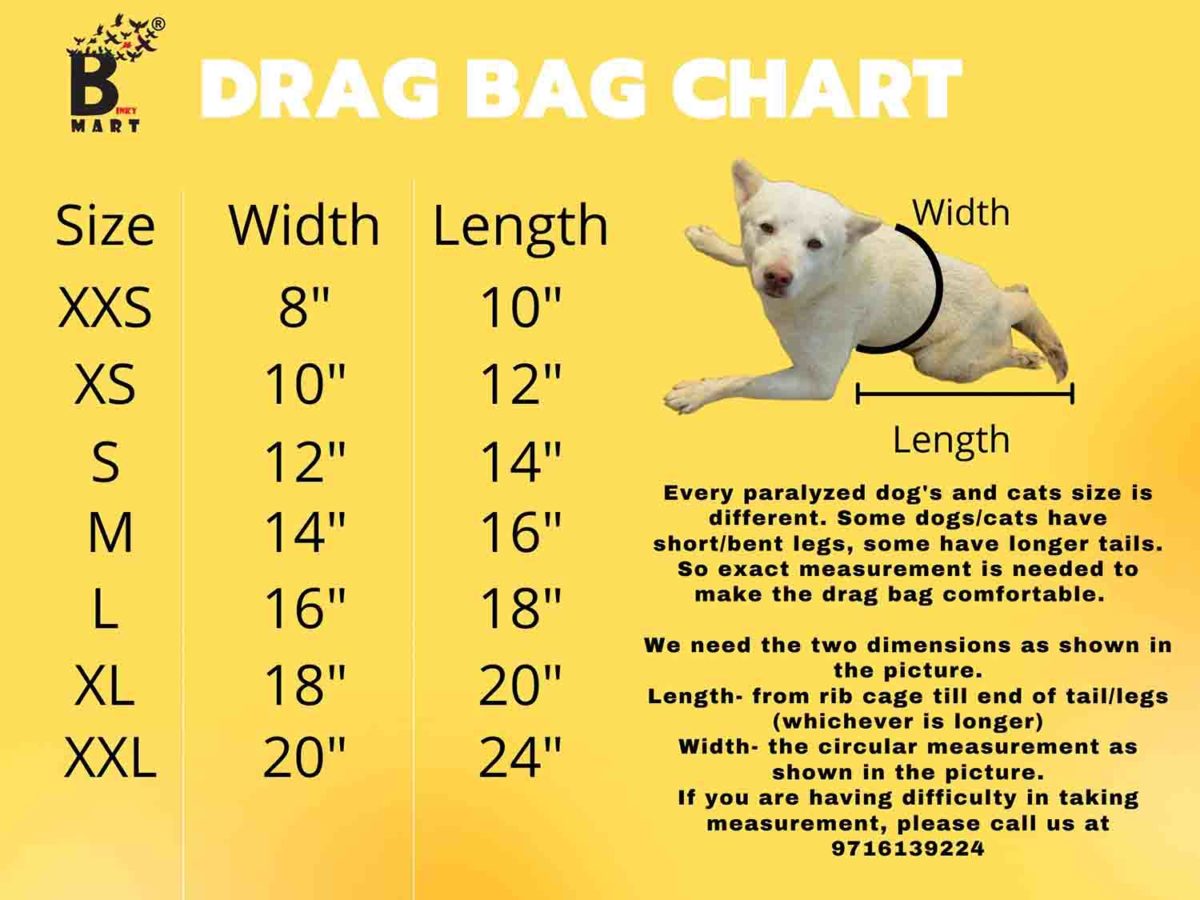 Binkymart Customized Drag Bag for Paralyzed Dogs & Cats Pet Supplies