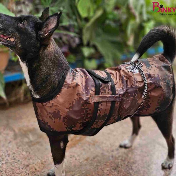 Binkymart Coffee Army Water-Resistant Winter Coat