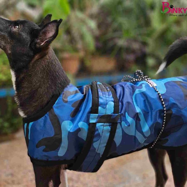 Binkymart Blue Army Water-Resistant Winter Coat